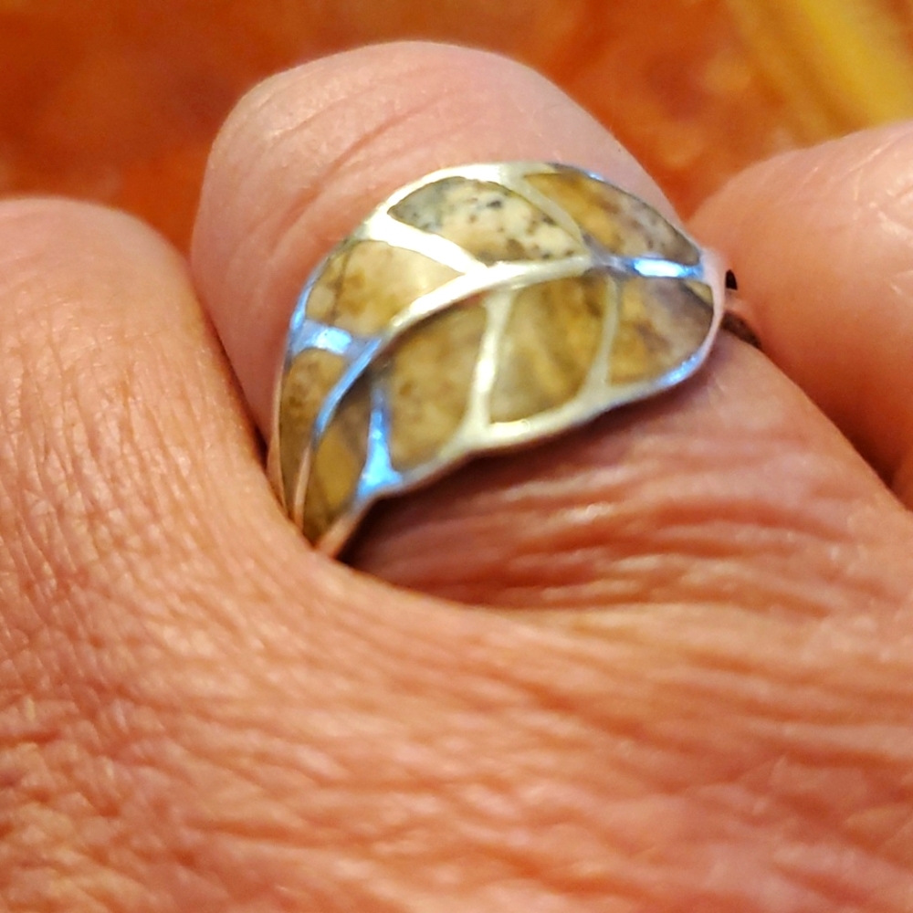 Sterling Silver Leaf Ring - image 1